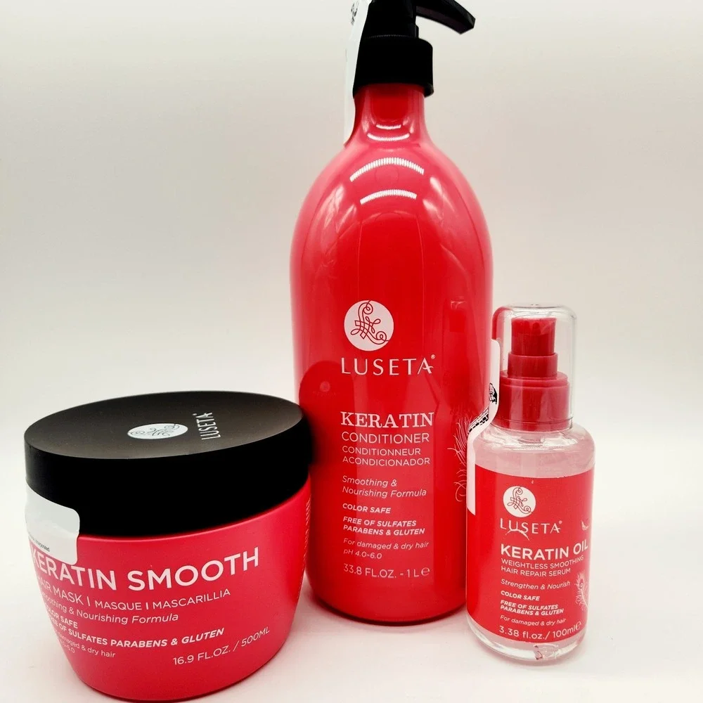 Luseta Keratin Conditioner Serum & Hair Mask 3-Pack – Nourishing for Dry Damaged